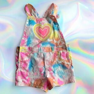 Kidgets Multicolor Heart Print Overalls